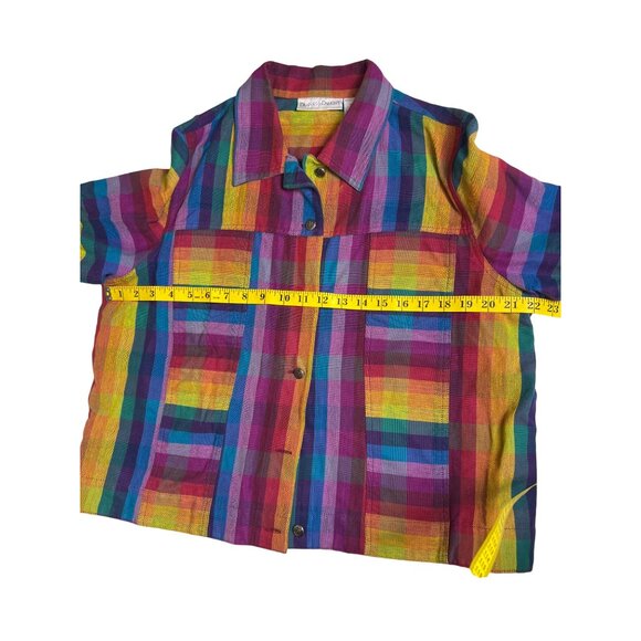 Draper’s And Damon’s xl womens button Jacket Colorful rainbow Vintage Style A777 - Picture 9 of 12